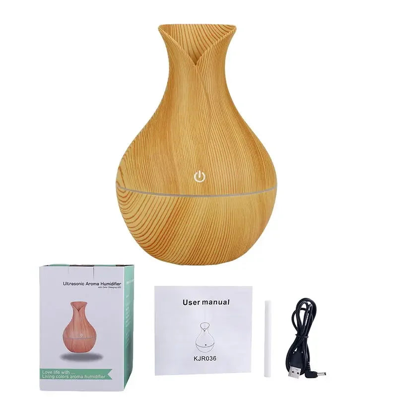 Difusor de Aceites Esenciales USB - Humidificador Ultrasónico con luz LED de 7 colores