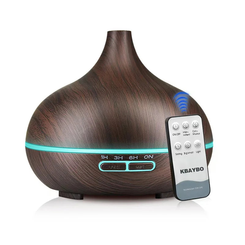 Difusor de aceites esenciales con control remoto - Simulación a madera - Aromaterapia