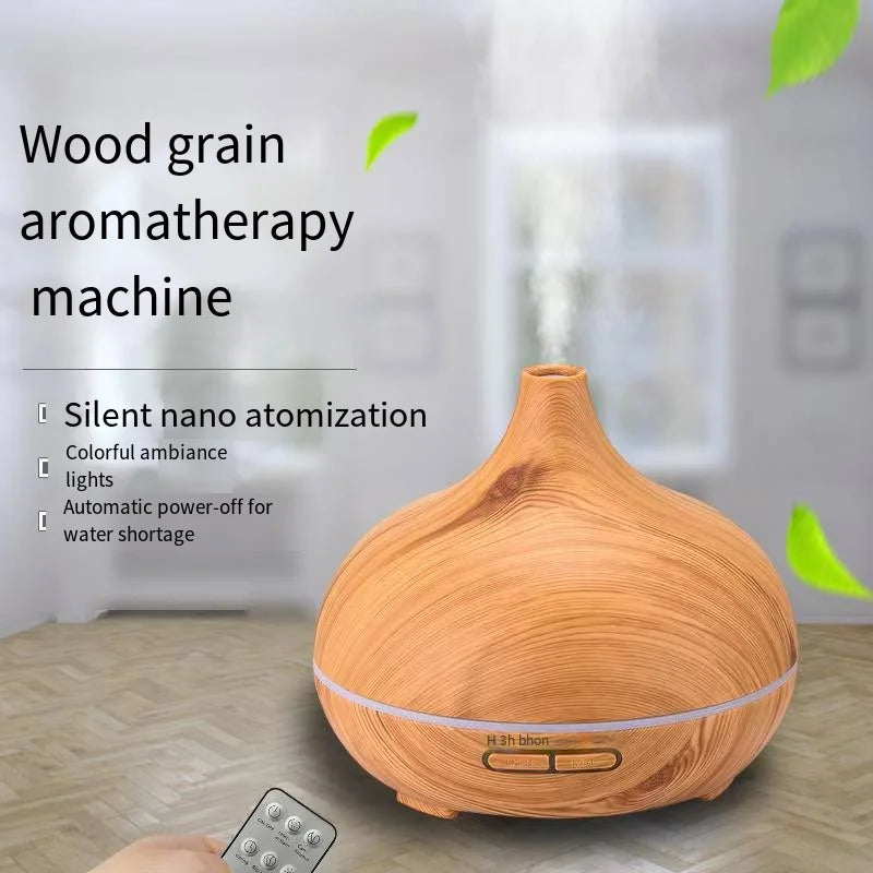 Difusor de aceites esenciales con control remoto - Simulación a madera - Aromaterapia
