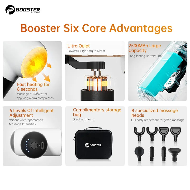 Pistola de masaje Booster V3 de recuperación y alivio muscular portatil.