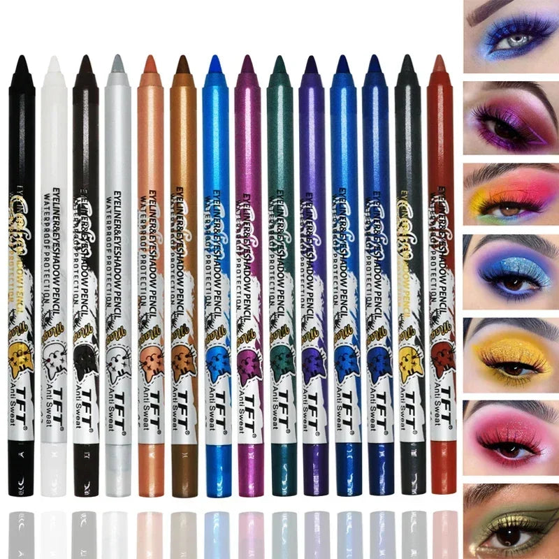 Colorful Long-lasting Eyeliner Pencil Waterproof Quick-dry No Blooming Blue Pink Eye Liner Pen Eyes Makeup Cosmetics Tools