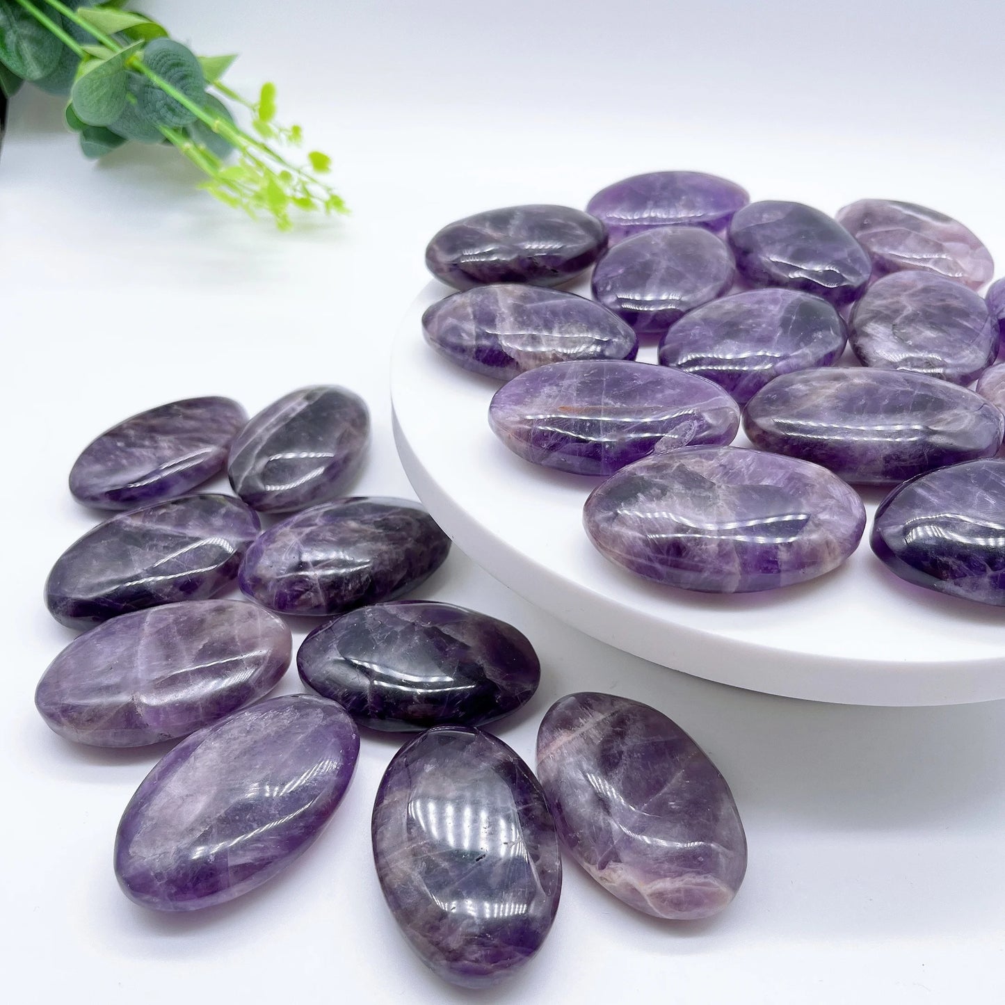 55MM Natural Amethyst Crystal Quartz Stone Polished Energy Gems.