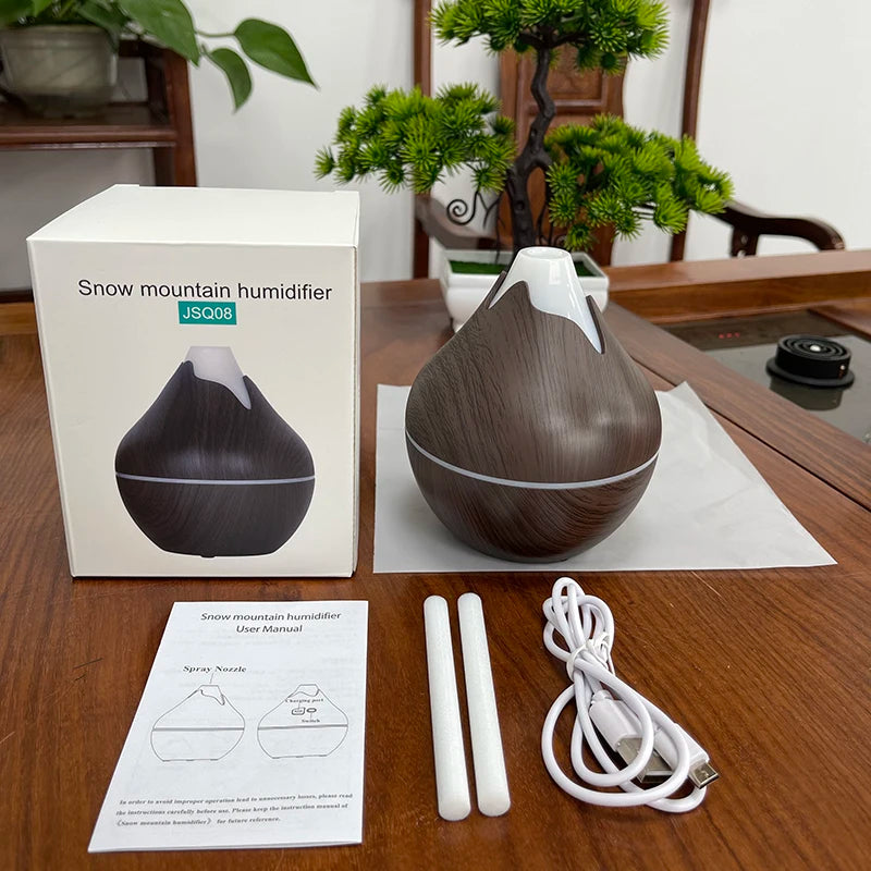 USB Essential Oil Diffuser - Ultrasonic Humidifier with 7 Color LED Light