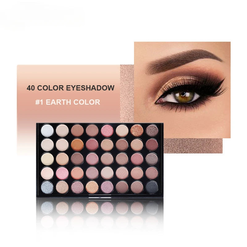 Hot 40 Colors Matte Shimmer Eyeshadow Palette Makeup Long Lasting Nude Shine Pigment Pigmented Pressed Powder Eye Shadow Pallete