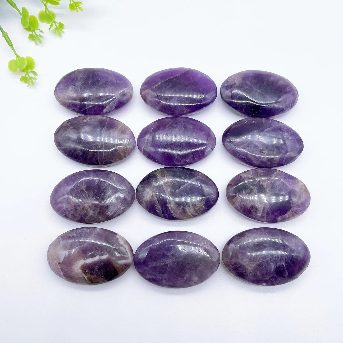 55MM Natural Amethyst Crystal Quartz Stone Polished Energy Gems.