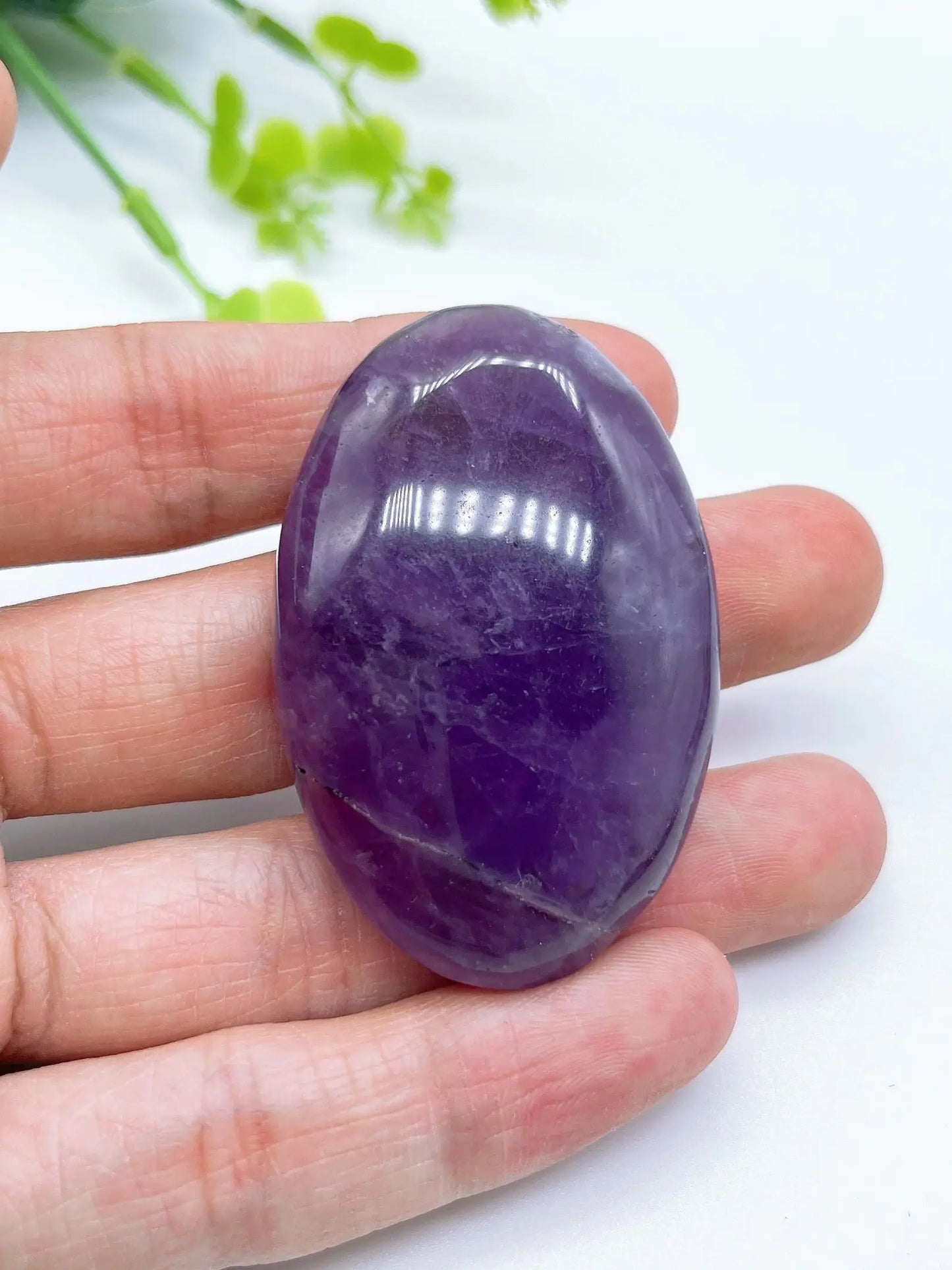 55MM Natural Amethyst Crystal Quartz Stone Polished Energy Gems.