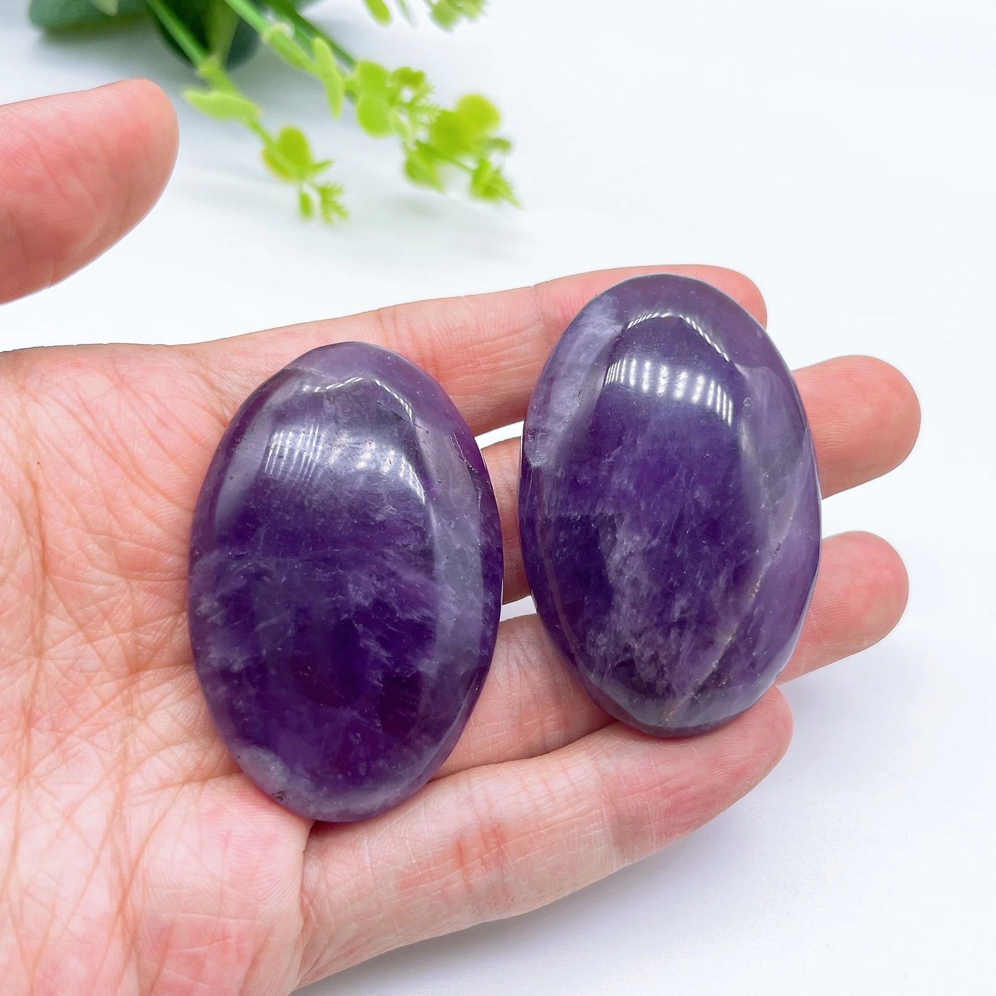 55MM Natural Amethyst Crystal Quartz Stone Polished Energy Gems.