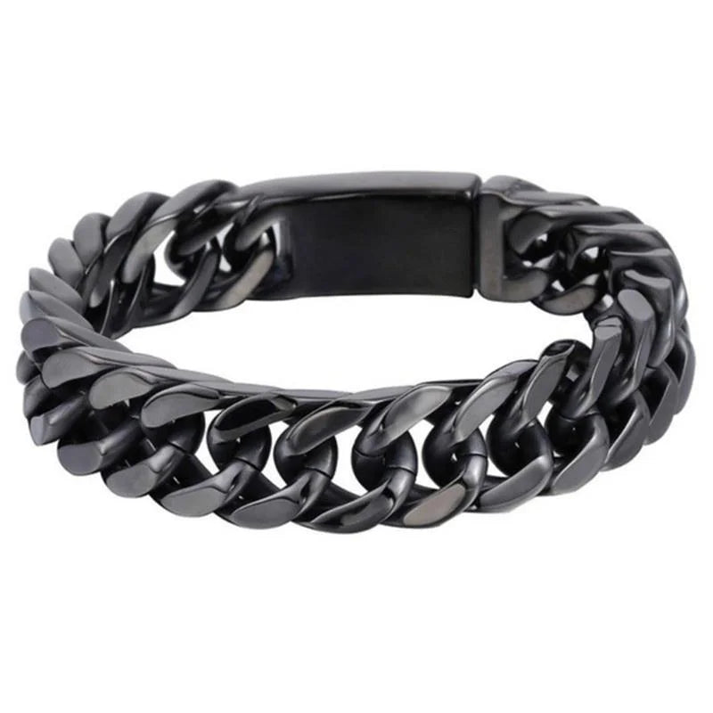 Fashion Black Cuban, Cuban style bracelet.