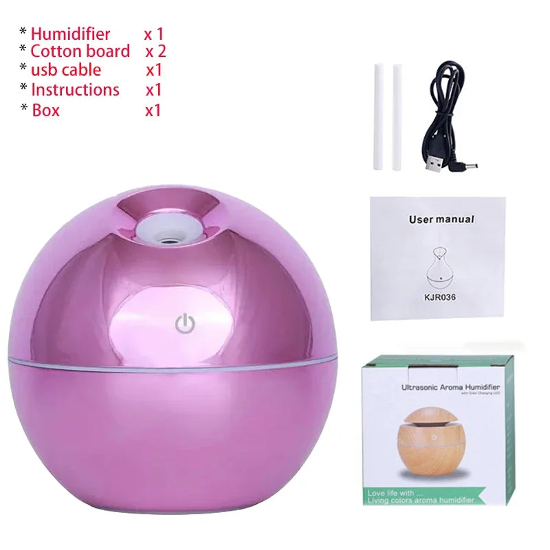 USB Essential Oil Diffuser - Ultrasonic Humidifier with 7 Color LED Light