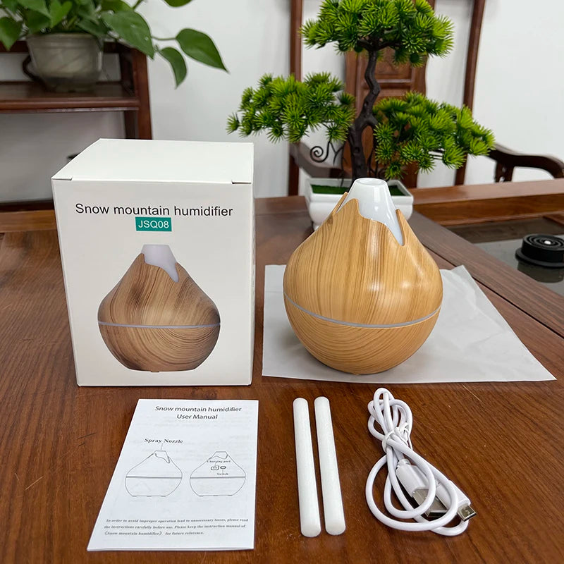 USB Essential Oil Diffuser - Ultrasonic Humidifier with 7 Color LED Light